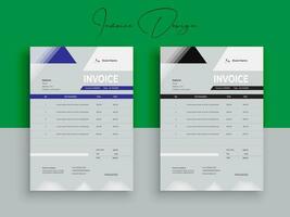 2 cor variação fatura Projeto. o negócio fatura Formato modelo. faturação citações, dinheiro contas ou lista de preços e Forma de pagamento acordo Projeto modelos. imposto forma, conta gráfico ou Forma de pagamento recibo. vetor