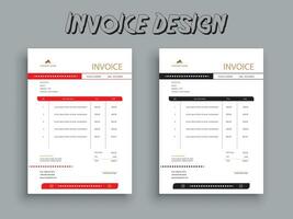 2 cor variação fatura Projeto. o negócio fatura Formato modelo. faturação citações, dinheiro contas ou lista de preços e Forma de pagamento acordo Projeto modelos. imposto forma, conta gráfico ou Forma de pagamento recibo. vetor