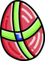 vermelho e verde Páscoa ovo, ilustração, vetor em branco fundo