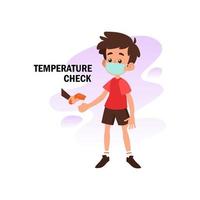 ilustração plana do conceito de verificação de temperatura vetor