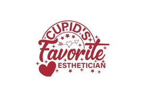 cupido favorito esteticista namorados camiseta Projeto. retro namorados dia camiseta Projeto vetor