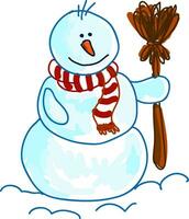 uma boneco de neve vestindo silencioso vetor ou cor ilustração