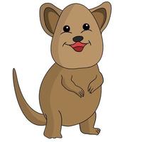 mão desenhada ilustração em vetor animal quokka fofa isolada em um fundo branco