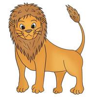 animal leão fofo desenhado à mão vetor