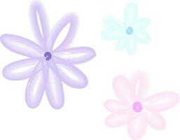 a imagem do três flores vetor ou cor ilustração