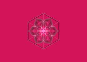 semente da geometria sagrada do símbolo da vida. logo icon mandala mística geométrica da alquimia esotérica flor da vida. vetor linhas roxas, yantra, chakra ou amuleto meditativo divino de lótus isolado em rosa