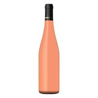 garrafa de vinho rosa isolada no fundo branco. ilustração vetorial realista vetor