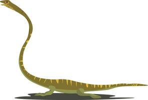 desenho animado cenário do a verde dinossauro, tanistrófeo, vetor ou cor ilustração