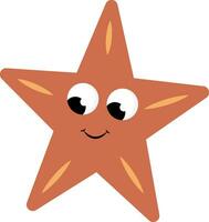 emoji do a sorridente estrela do Mar, vetor ou cor ilustração