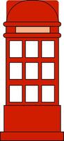 clipart do a vermelho telefone cabine conjunto isolado em branco fundo visto a partir de a frente, vetor ou cor ilustração