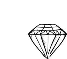 esboço do uma diamante , vetor ou cor ilustração