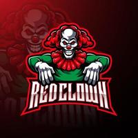 design do logotipo do mascote esporte do palhaço vermelho vetor