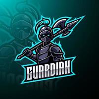 design do logotipo do mascote do guardian esports vetor