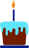 imagem do azul bolo - aniversário bolo, vetor ou cor ilustração.