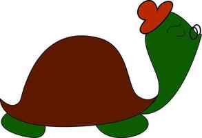 engraçado desenho animado tartaruga conjunto em isolado branco fundo visto a partir de lado vetor ou cor ilustração