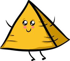 amarelo pirâmide , vetor ou cor ilustração