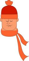 uma homem com a laranja cachecol amarrado por aí dele pescoço vetor ou cor ilustração