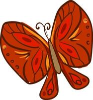 clipart do uma vermelho borboleta vetor ou cor ilustração