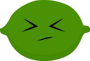 emoji triste verde Lima vetor ou cor ilustração