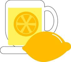 clipart do uma café copo preenchidas com limão chá vetor ou cor ilustração