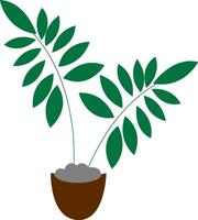 clipart do uma Castanho Panela com verde plantas vetor ou cor ilustração