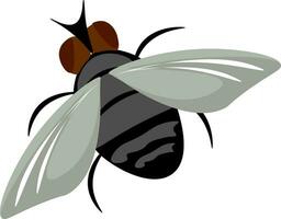 pintura do uma Castanho mosca conjunto em isolado branco fundo visto a partir de a costas vetor ou cor ilustração