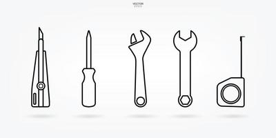 ícone da ferramenta artesão. sinal e símbolo da ferramenta do técnico. vetor. vetor