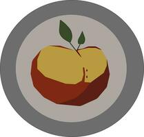retrato do uma decorativo maçã em uma prato vetor ou cor ilustração
