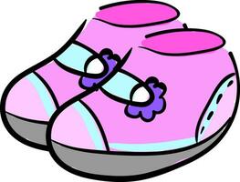 clipart do uma par do Bêbês Rosa sapatos vetor ou cor ilustração