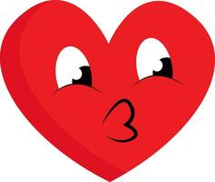 emoji do uma fofa vermelho coração vetor ou cor ilustração
