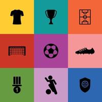 conjunto de ícones de árbitro de futebol. sinal e símbolo abstratos do futebol. vetor. vetor