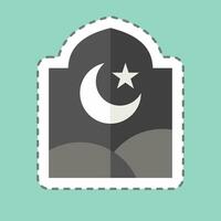 adesivo linha cortar janela. relacionado para Ramadã símbolo. simples Projeto editável. simples ilustração vetor