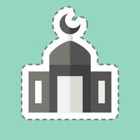 adesivo linha cortar mesquita. relacionado para Ramadã símbolo. simples Projeto editável. simples ilustração vetor