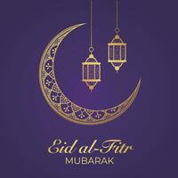 vetor eid Mubarak islâmico Novo ano fundo com velas e lua