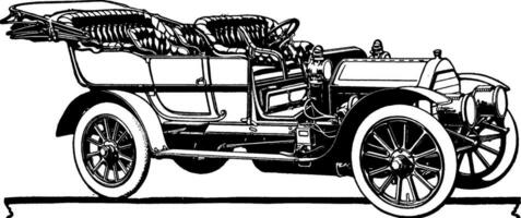 ótimo seta excursão carro, vintage ilustração. vetor