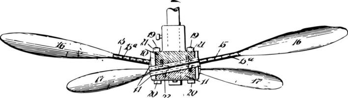 ventilador hélice vintage ilustração vetor
