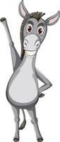personagem de desenho animado animal burro engraçado vetor
