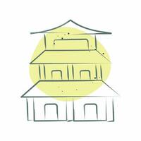 ícone pagode. relacionado para chinês Novo ano símbolo. cor local estilo. simples Projeto editável. simples ilustração vetor