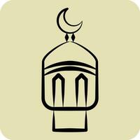 ícone lanterna. relacionado para Ramadã símbolo. mão desenhado estilo. simples Projeto editável. simples ilustração vetor
