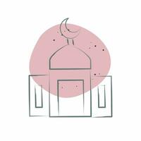 ícone mesquita. relacionado para Ramadã símbolo. cor local estilo. simples Projeto editável. simples ilustração vetor