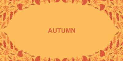 outono quadro, Armação fundo com folhas em cor. vetor ilustração cartão postal criando cartão