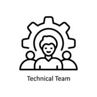 técnico equipe vetor esboço ícone Projeto ilustração. o negócio e gestão símbolo em branco fundo eps 10 Arquivo