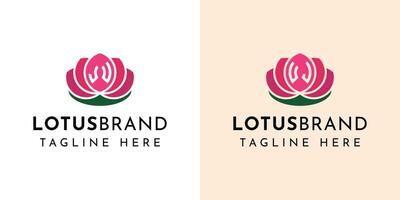 carta ju e uj lótus logotipo definir, adequado para o negócio relacionado para lótus flores com ju ou uj iniciais. vetor
