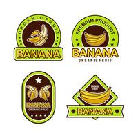 coleção ilustrado banana logotipos modelo vetor