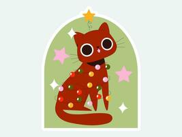 Natal gato ilustração coleção vetor