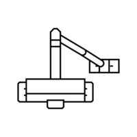 porta mais perto hardware mobília apropriado linha ícone vetor ilustração