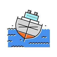 navio estabilidade marinho cor ícone vetor ilustração