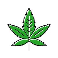 cannabis plantar folha cânhamo cor ícone vetor ilustração