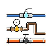 gasoduto sistema petróleo engenheiro cor ícone vetor ilustração