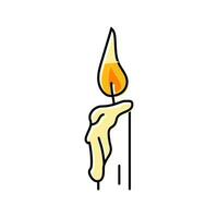 queimando vela cor ícone vetor ilustração